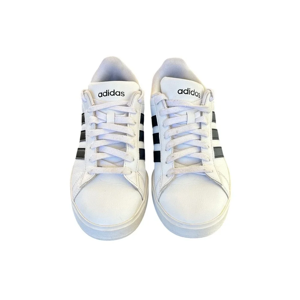 Adidas Grand Court Base 2.0 Women Shoes White Black Sneakers Retro GW9214 Size 8